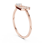 0.27 CT Princess Cut Diamond Bypass Ring