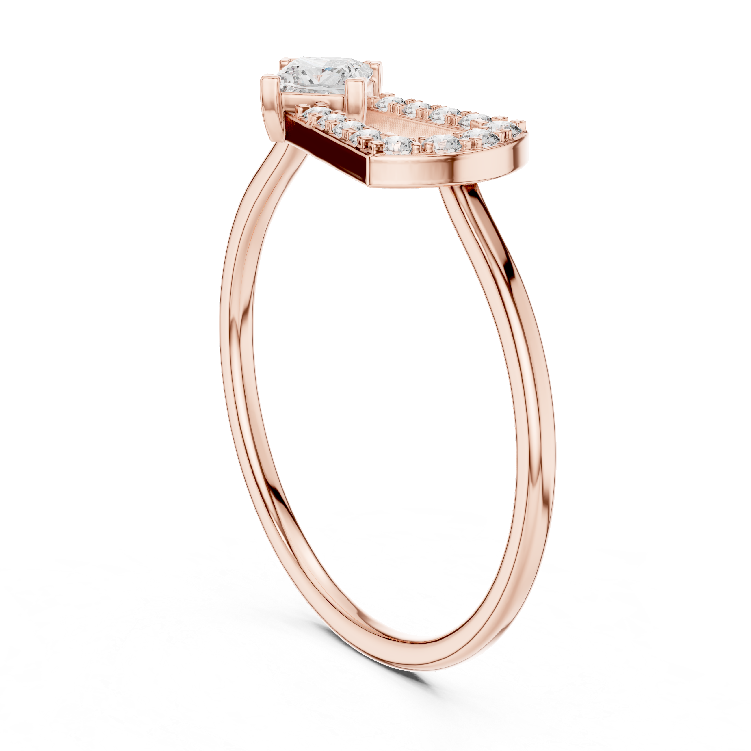 0.27 CT Princess Cut Diamond Bypass Ring