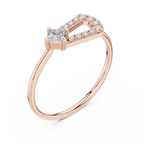0.27 CT Princess Cut Diamond Bypass Ring