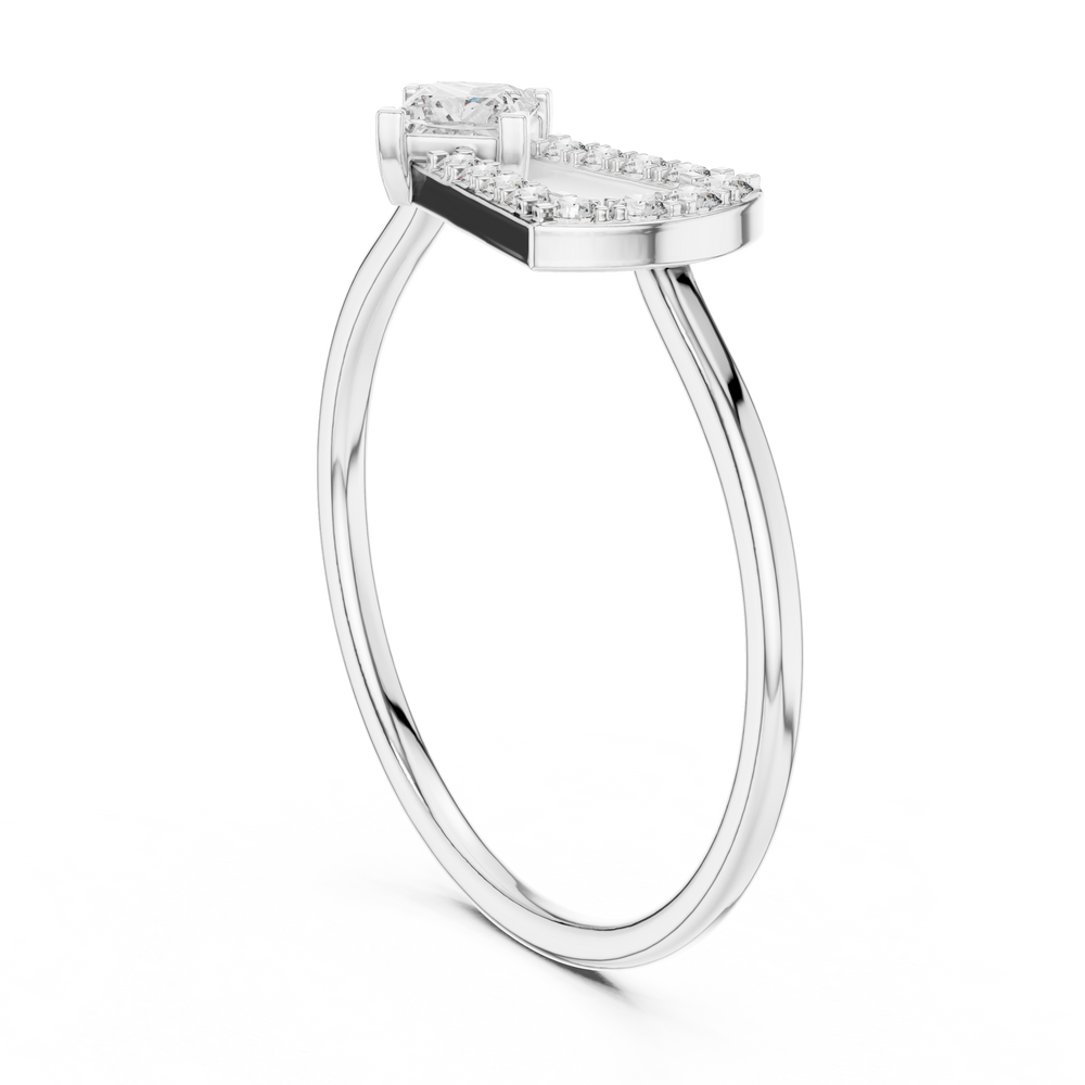 0.27 CT Princess Cut Diamond Bypass Ring