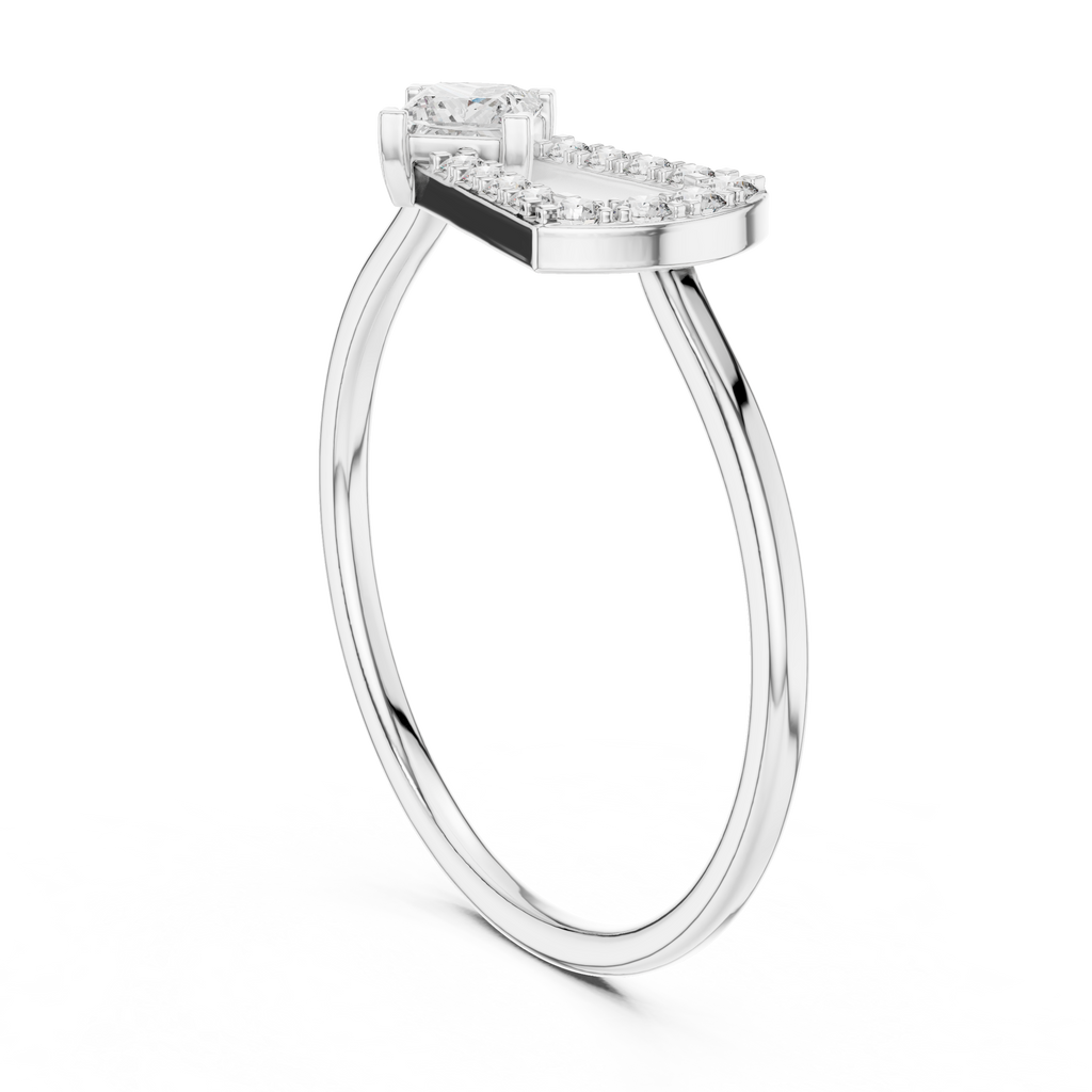 0.27 CT Princess Cut Diamond Bypass Ring