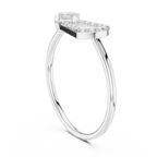 0.27 CT Princess Cut Diamond Bypass Ring