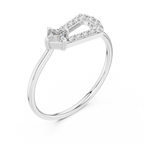 0.27 CT Princess Cut Diamond Bypass Ring
