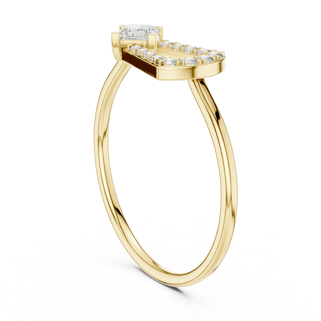 0.27 CT Princess Cut Diamond Bypass Ring