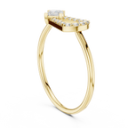 0.27 CT Princess Cut Diamond Bypass Ring
