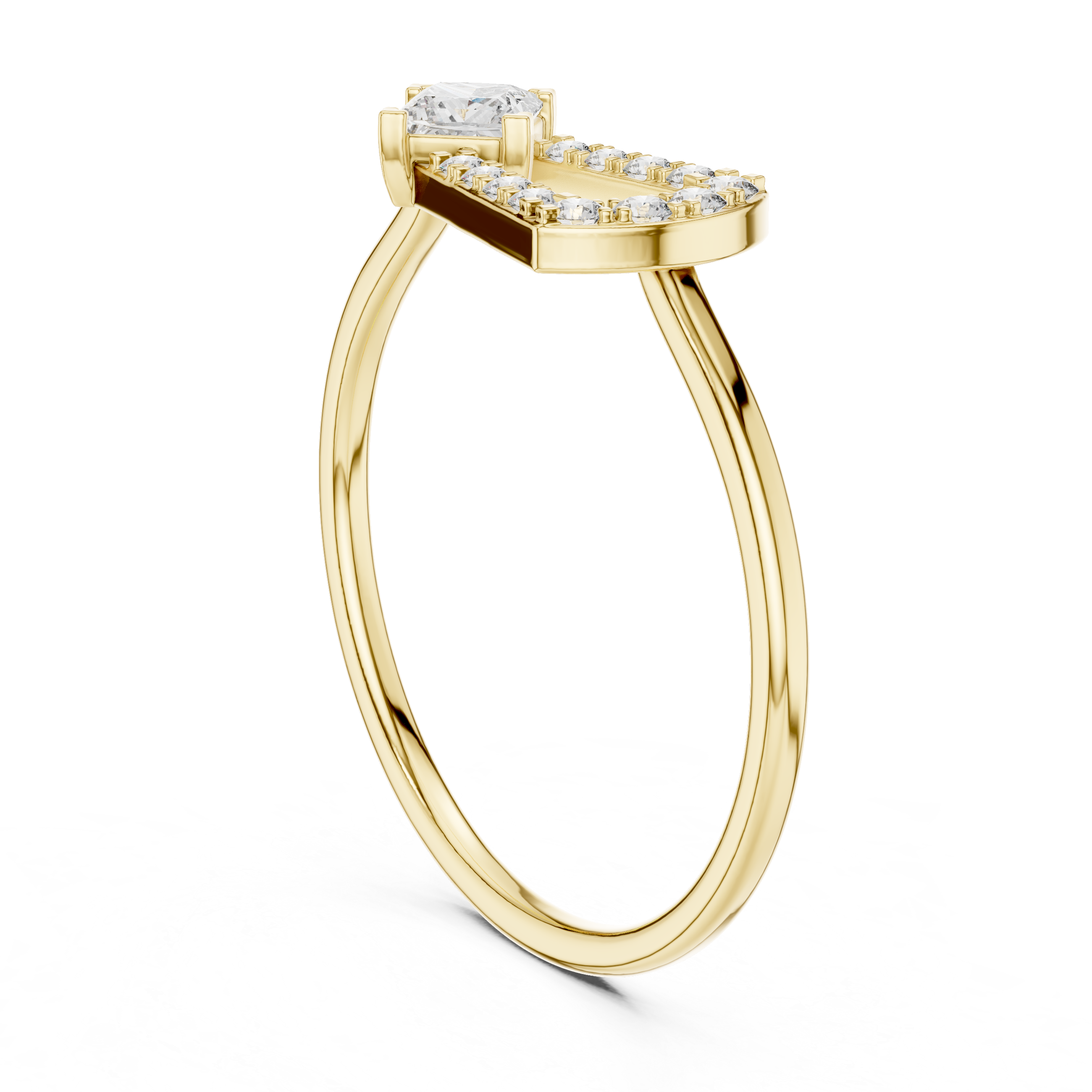 0.27 CT Princess Cut Diamond Bypass Ring