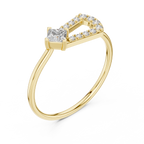 0.27 CT Princess Cut Diamond Bypass Ring