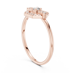 0.19 CT Hexagon Halo Diamond Ring