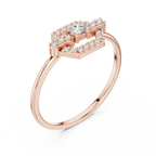 0.19 CT Hexagon Halo Diamond Ring