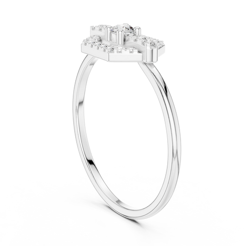0.19 CT Hexagon Halo Diamond Ring