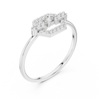0.19 CT Hexagon Halo Diamond Ring