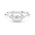 0.19 CT Hexagon Halo Diamond Ring