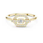 0.19 CT Hexagon Halo Diamond Ring