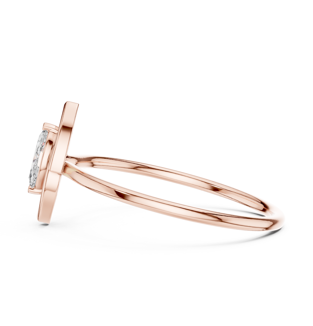 0.16 CT Marquise Cut Solitaire Diamond Ring