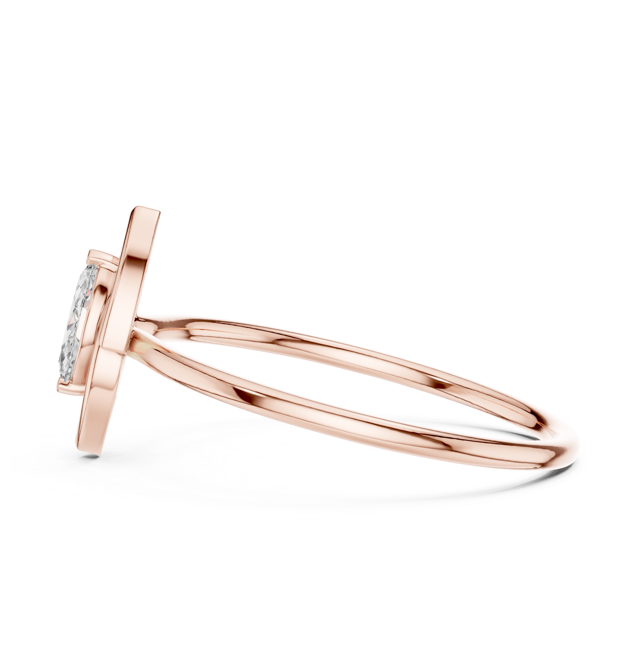 0.16 CT Marquise Cut Solitaire Diamond Ring