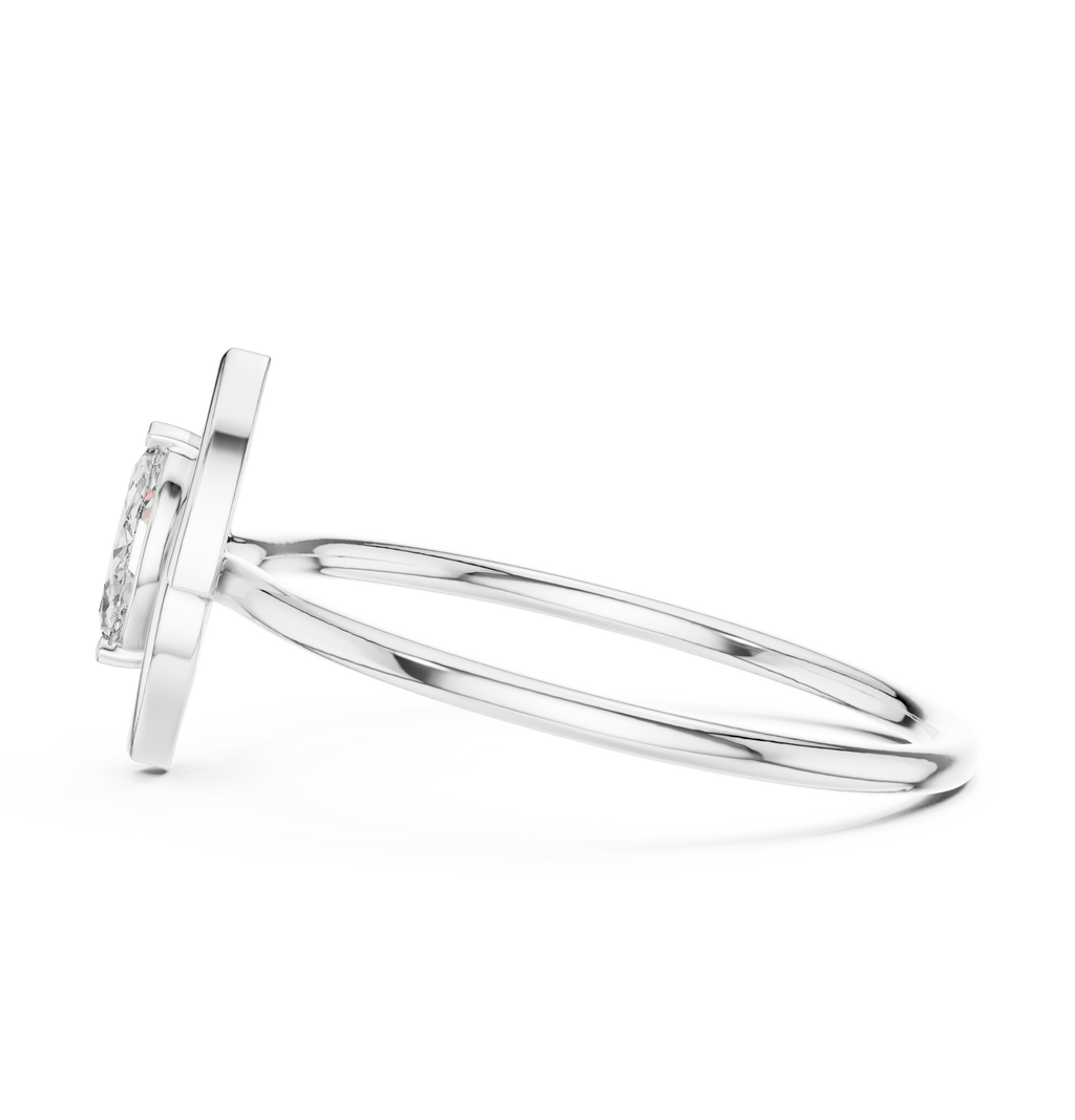 0.16 CT Marquise Cut Solitaire Diamond Ring
