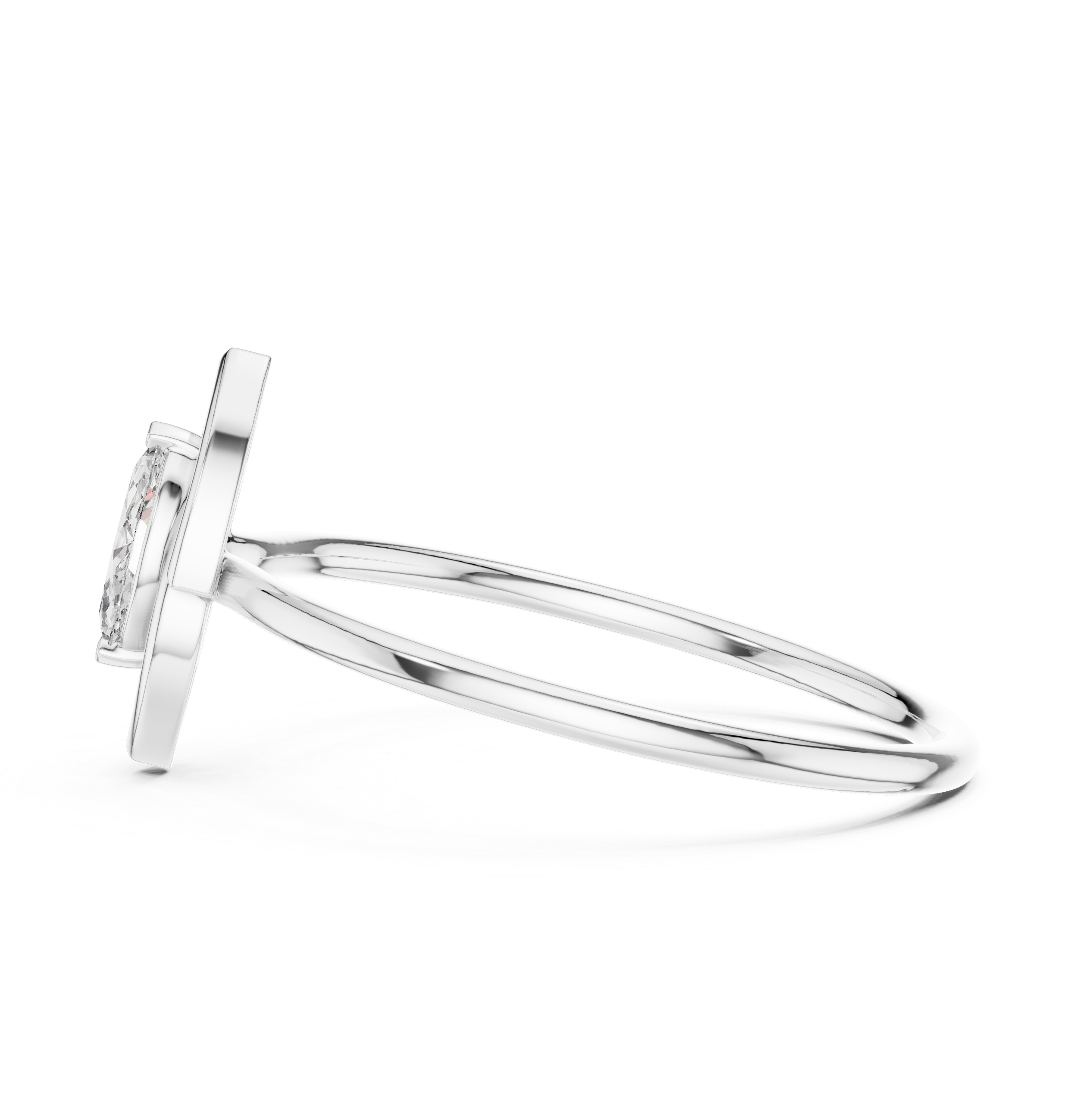0.16 CT Marquise Cut Solitaire Diamond Ring