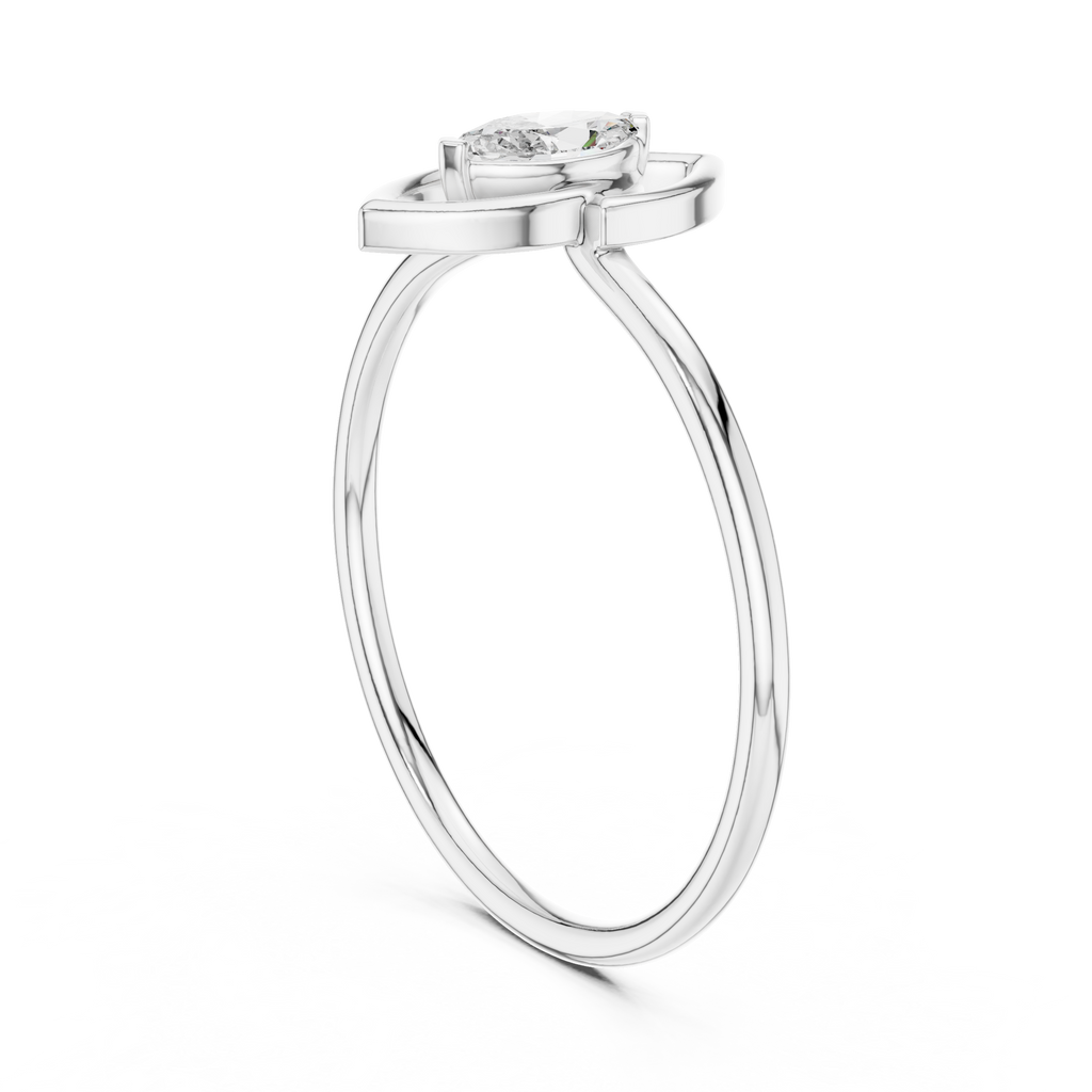 0.16 CT Marquise Cut Solitaire Diamond Ring