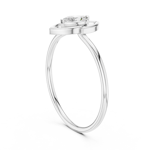 0.16 CT Marquise Cut Solitaire Diamond Ring