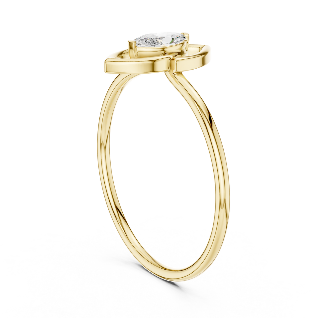 0.16 CT Marquise Cut Solitaire Diamond Ring