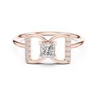 0.33 CT Princess Cut Diamond Bow Ring