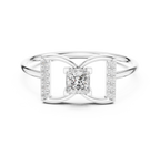 0.33 CT Princess Cut Diamond Bow Ring