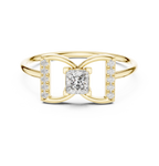 0.33 CT Princess Cut Diamond Bow Ring