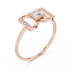 0.33 CT Princess Cut Diamond Bow Ring