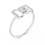 0.33 CT Princess Cut Diamond Bow Ring