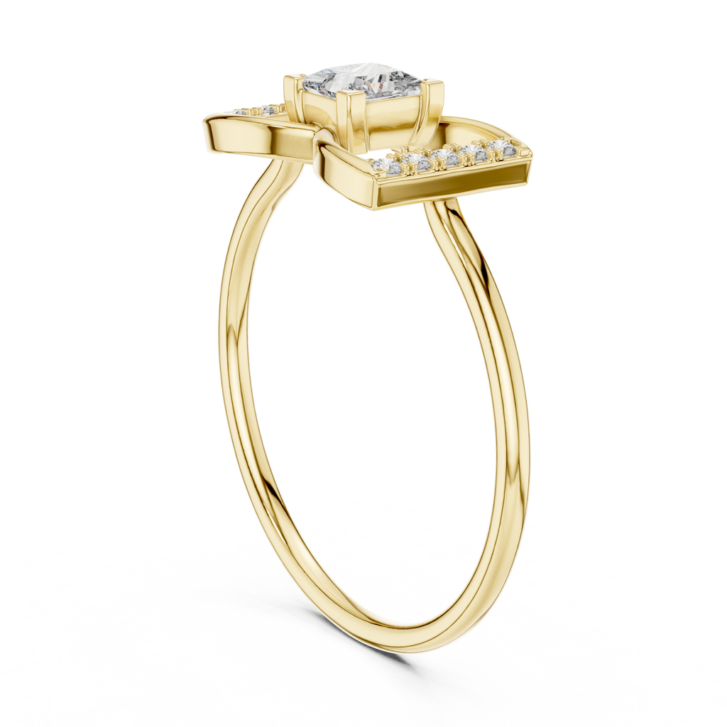 0.33 CT Princess Cut Diamond Bow Ring