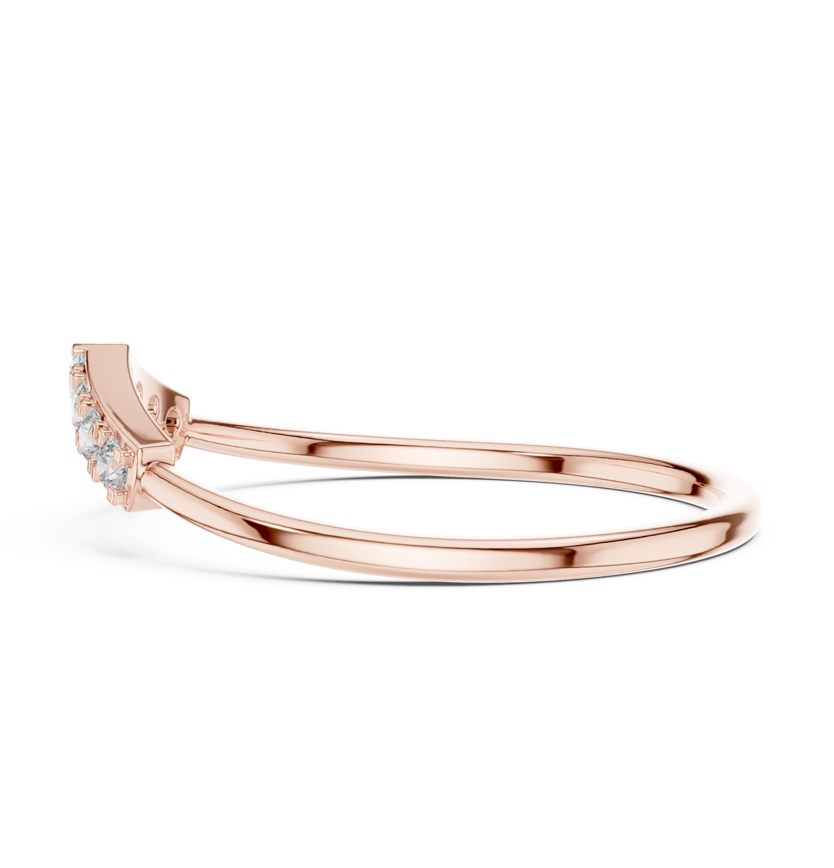 Curved Diamond Wishbone Ring – view 8 of 12, lab grown diamond ring | Jewelix Atelier
