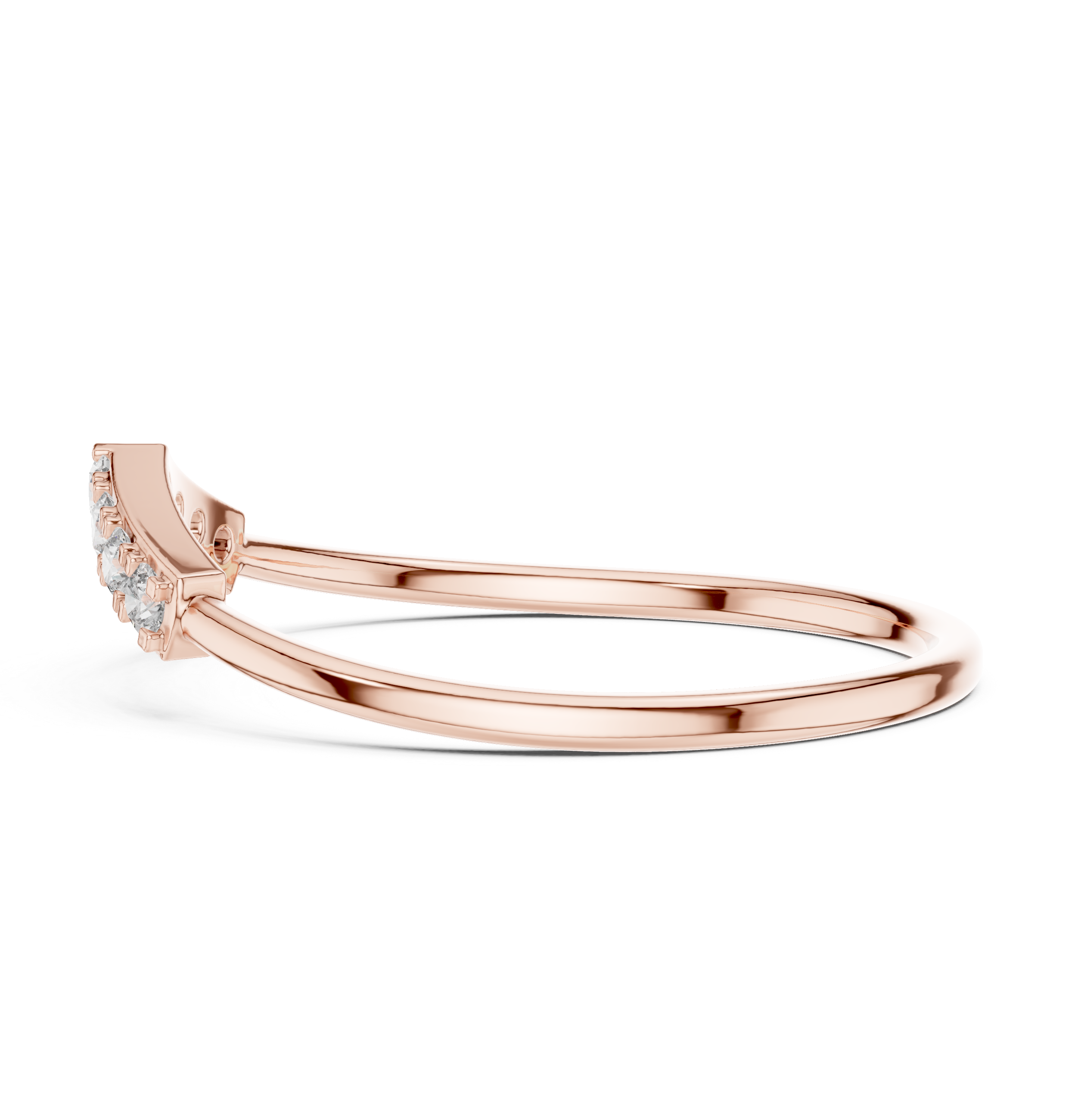 0.11 CT Curved Diamond Wishbone Ring