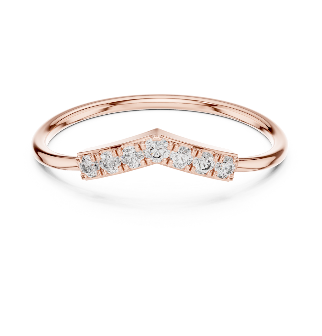 0.11 CT Curved Diamond Wishbone Ring