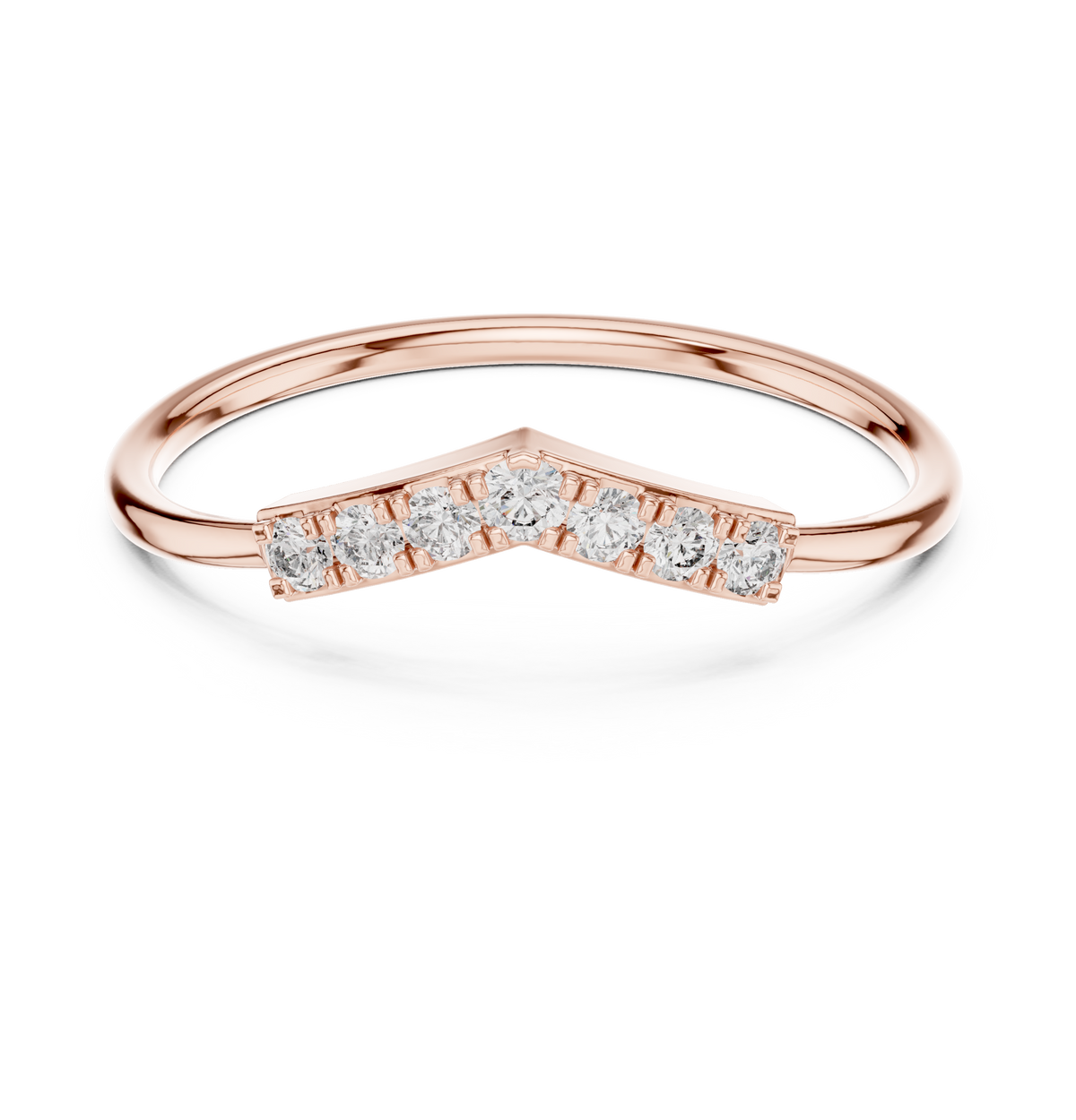 Curved Diamond Wishbone Ring – view 5 of 12, lab grown diamond ring | Jewelix Atelier