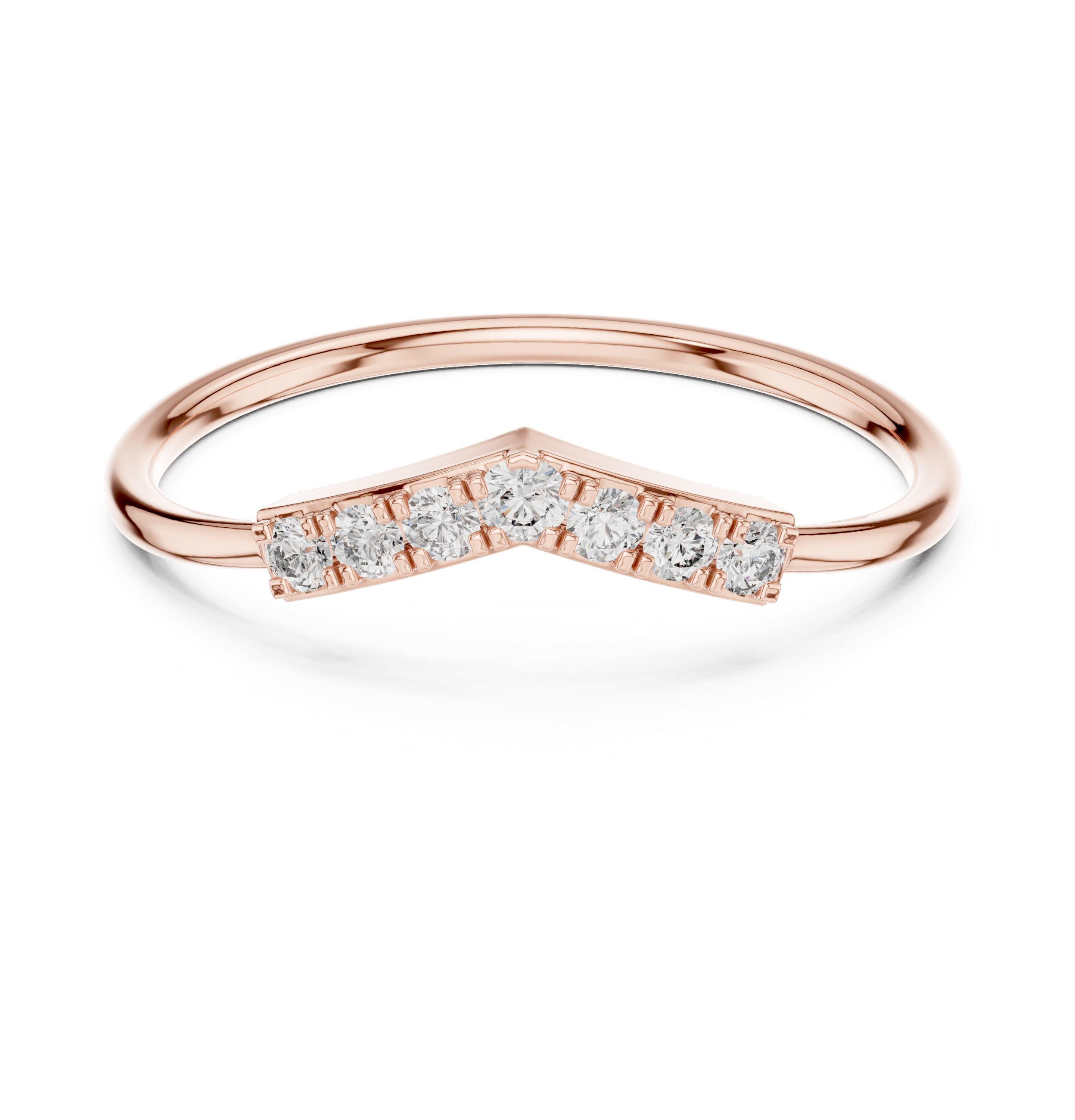 0.11 CT Curved Diamond Wishbone Ring
