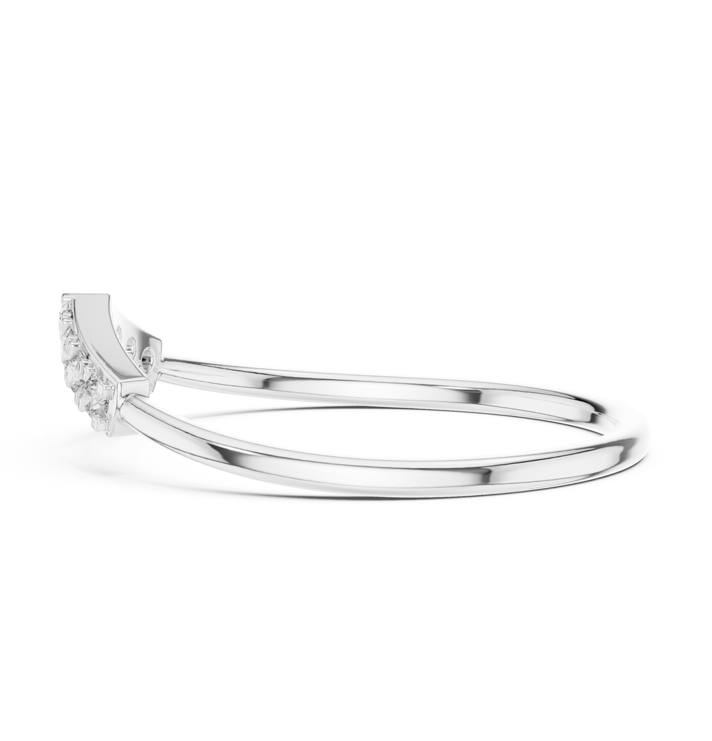 0.11 CT Curved Diamond Wishbone Ring