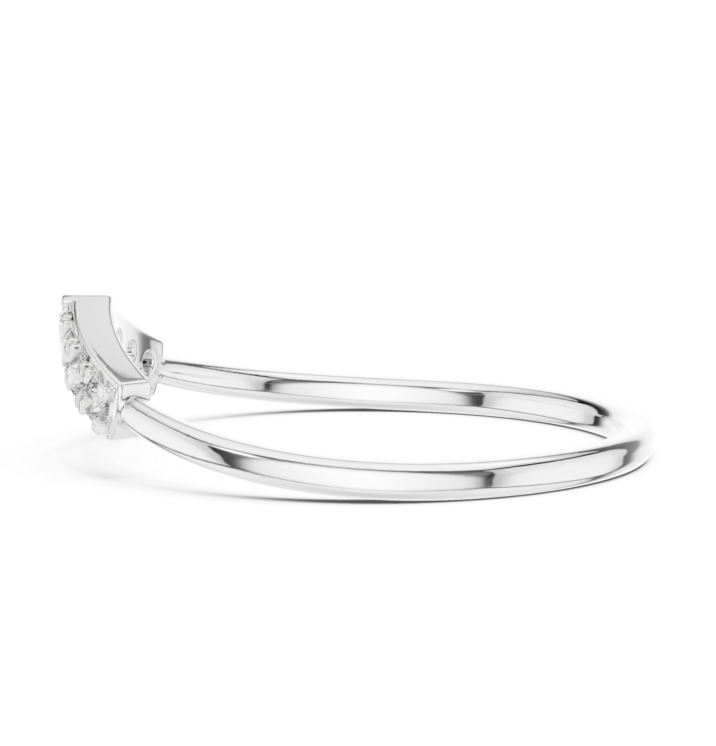 0.11 CT Curved Diamond Wishbone Ring