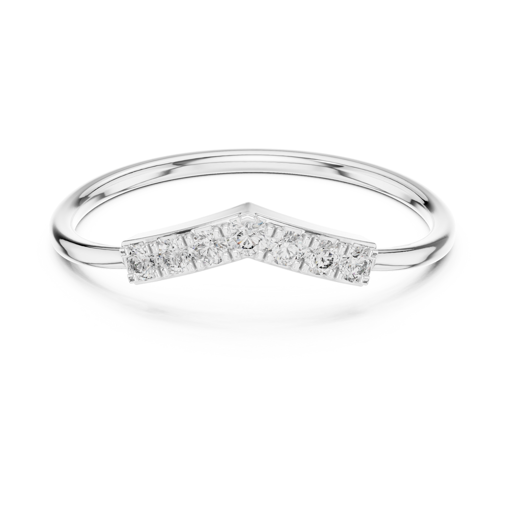 0.11 CT Curved Diamond Wishbone Ring