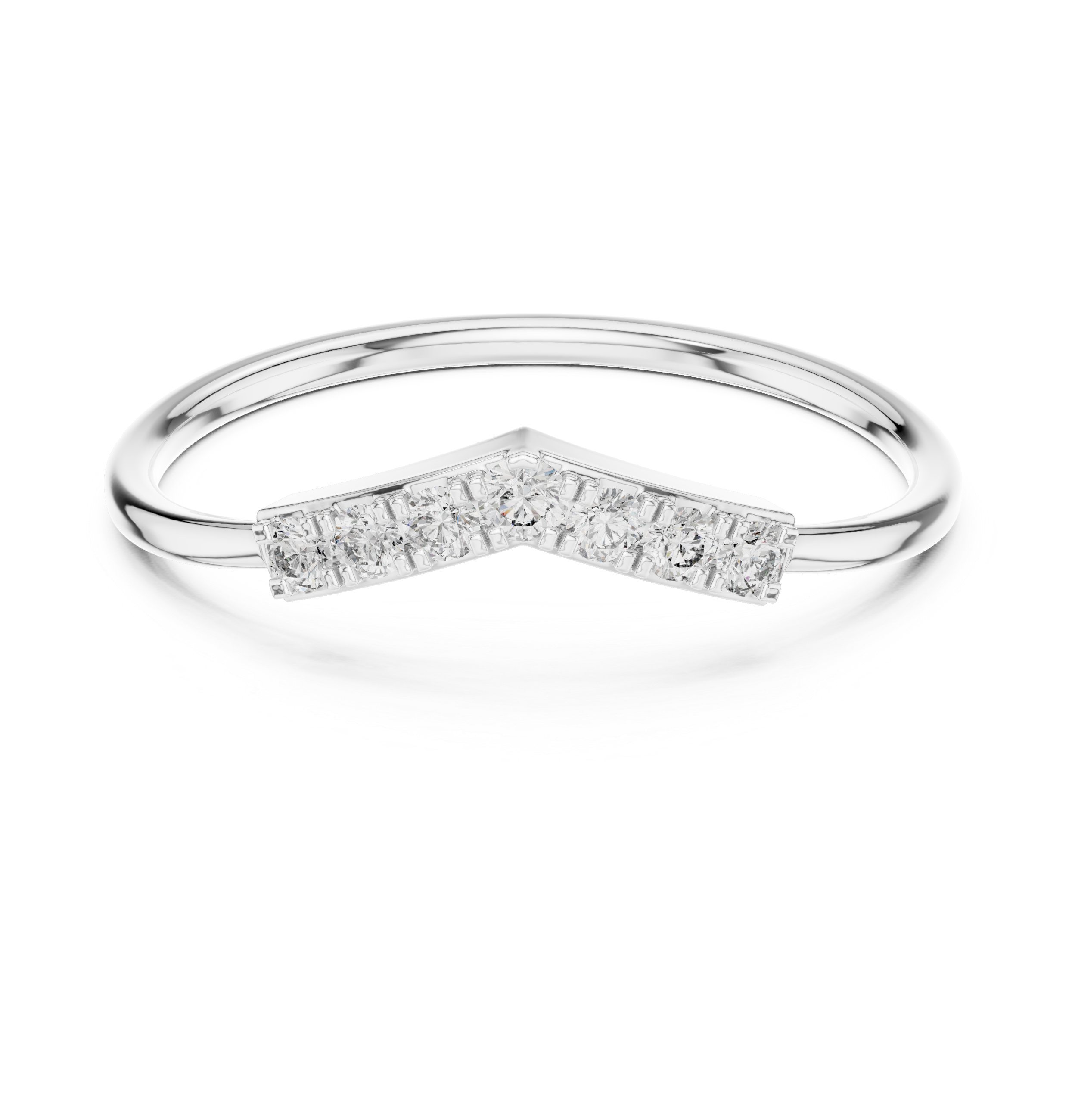 0.11 CT Curved Diamond Wishbone Ring