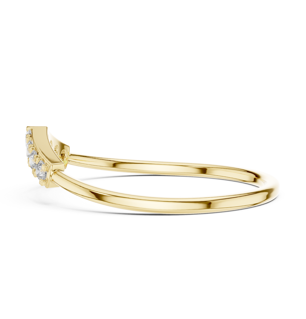 0.11 CT Curved Diamond Wishbone Ring