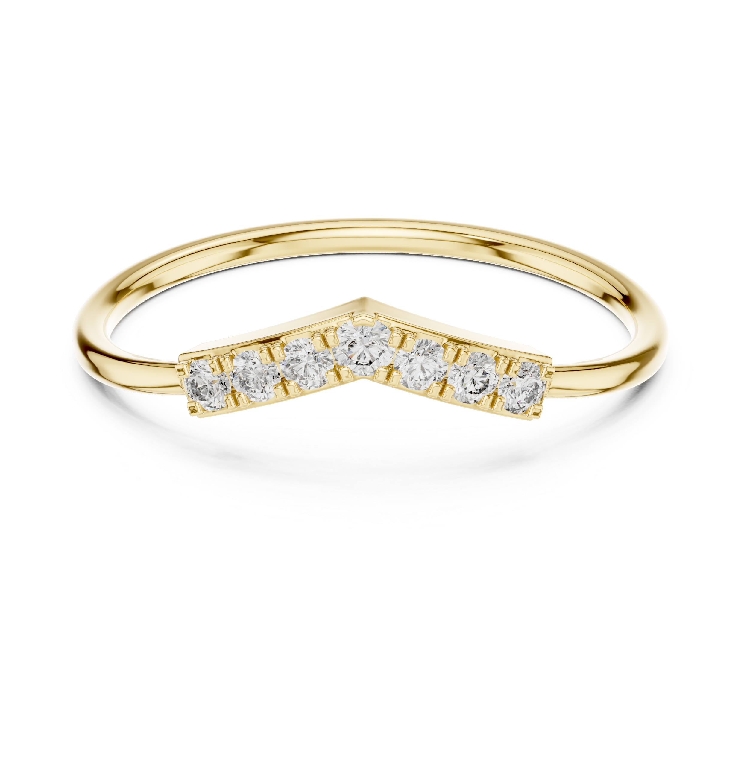 0.11 CT Curved Diamond Wishbone Ring