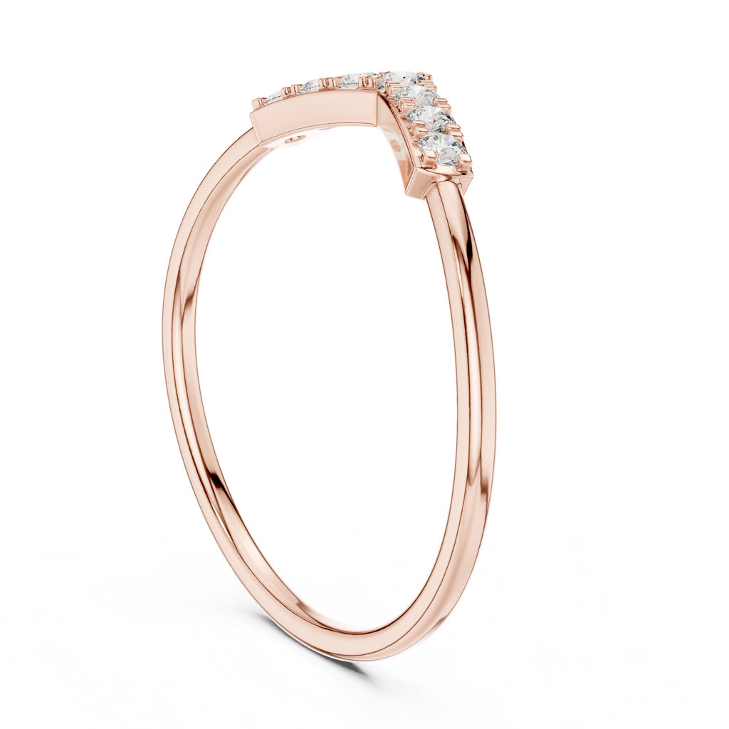 0.11 CT Curved Diamond Wishbone Ring