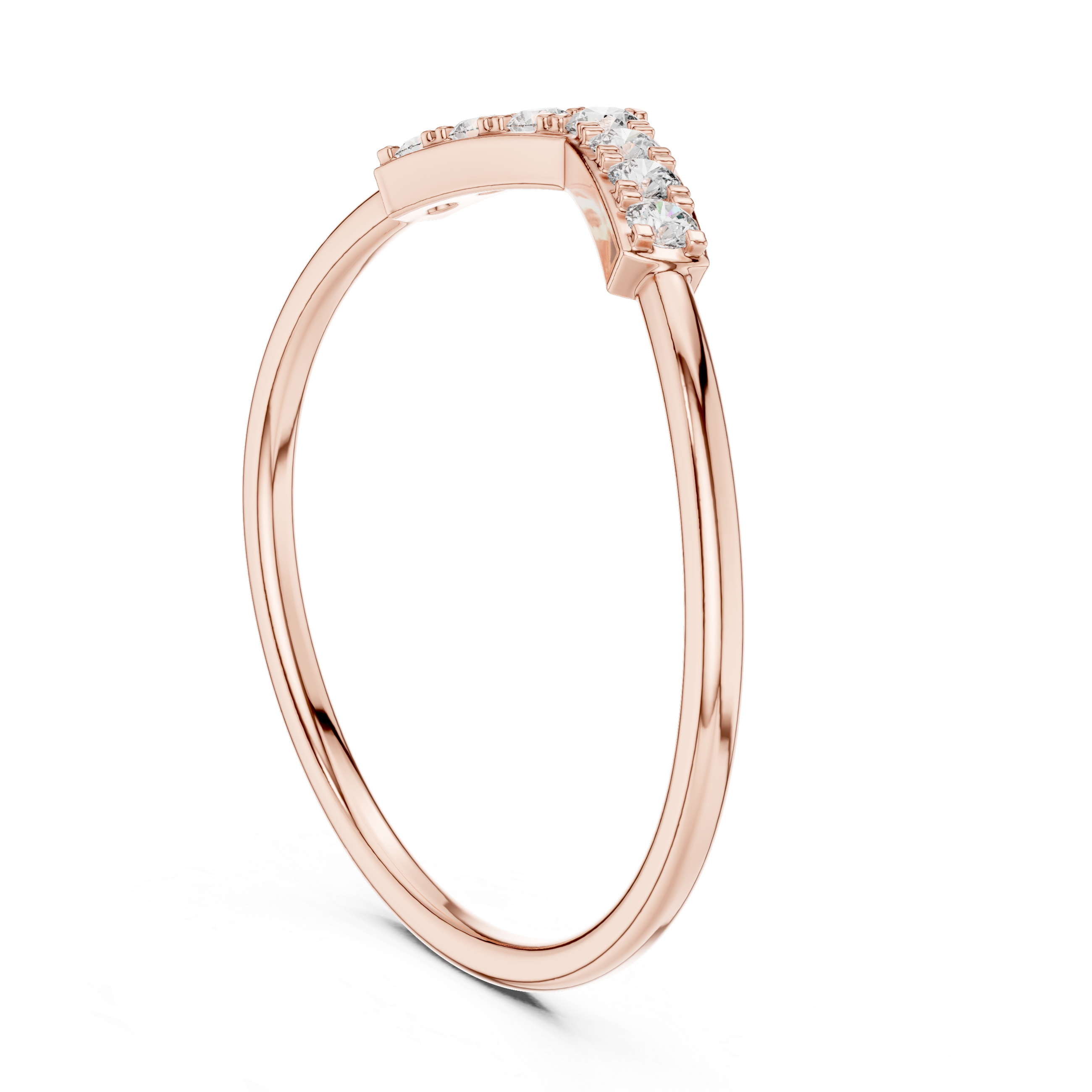 0.11 CT Curved Diamond Wishbone Ring