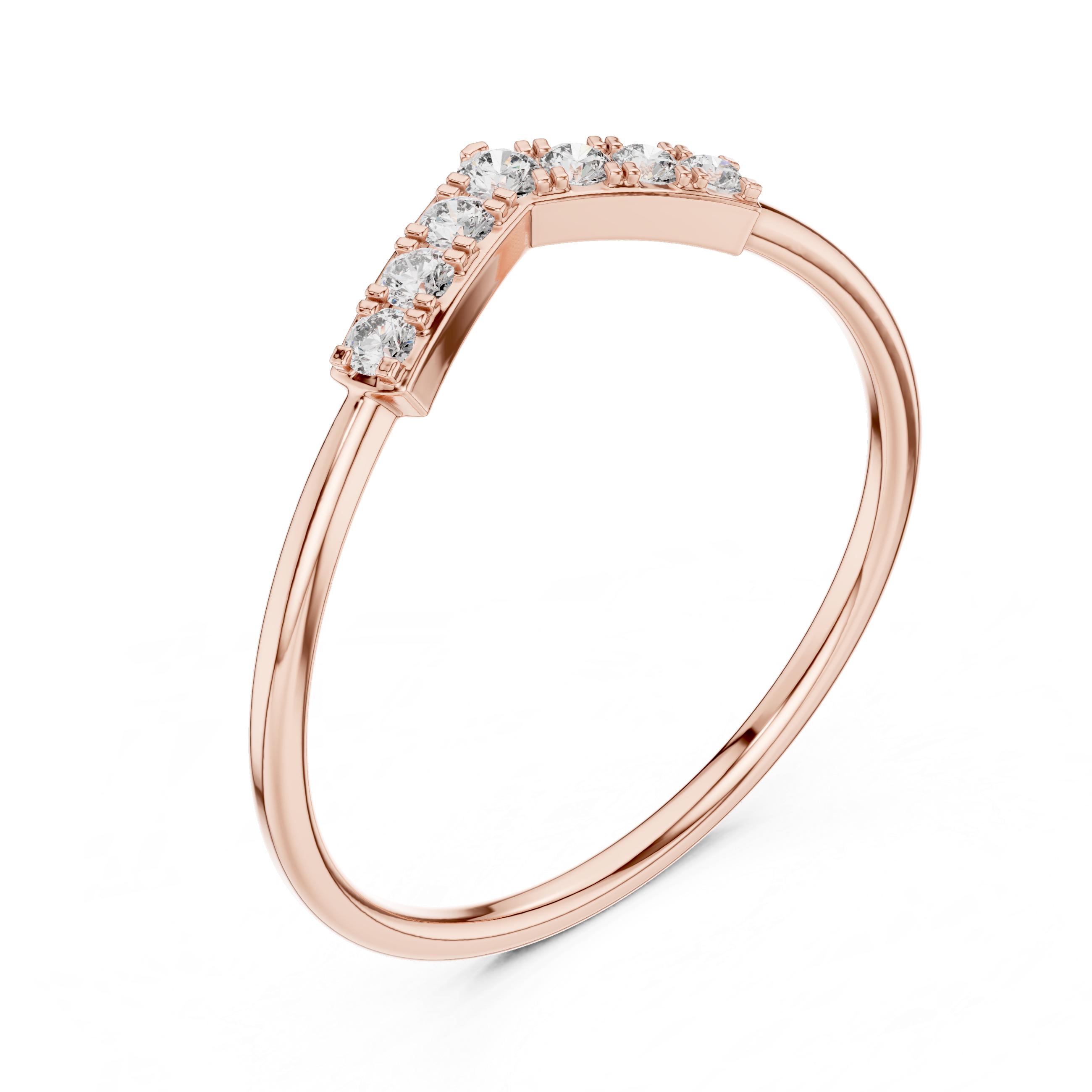 0.11 CT Curved Diamond Wishbone Ring