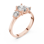 1.28 CT Oval Cut Diamond Three Stone Engagement Ring