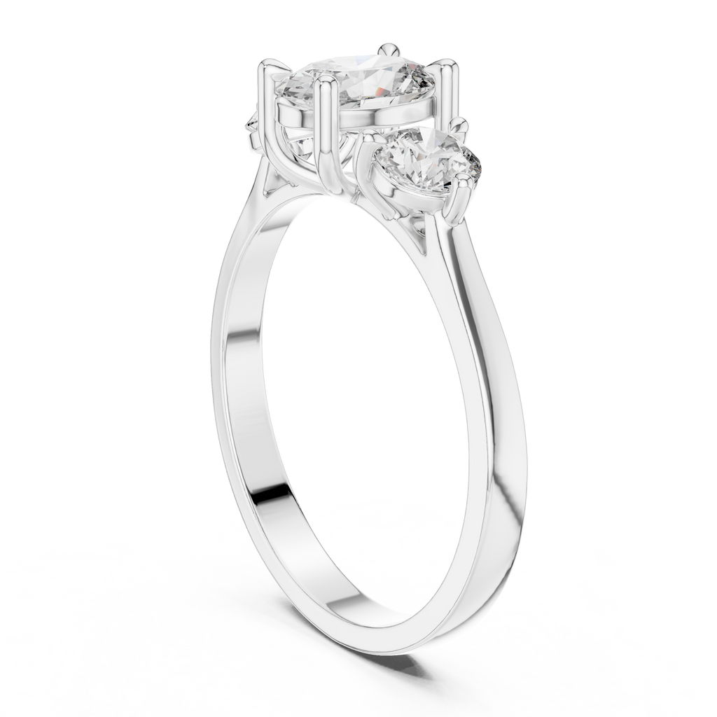 1.28 CT Oval Cut Diamond Three Stone Engagement Ring