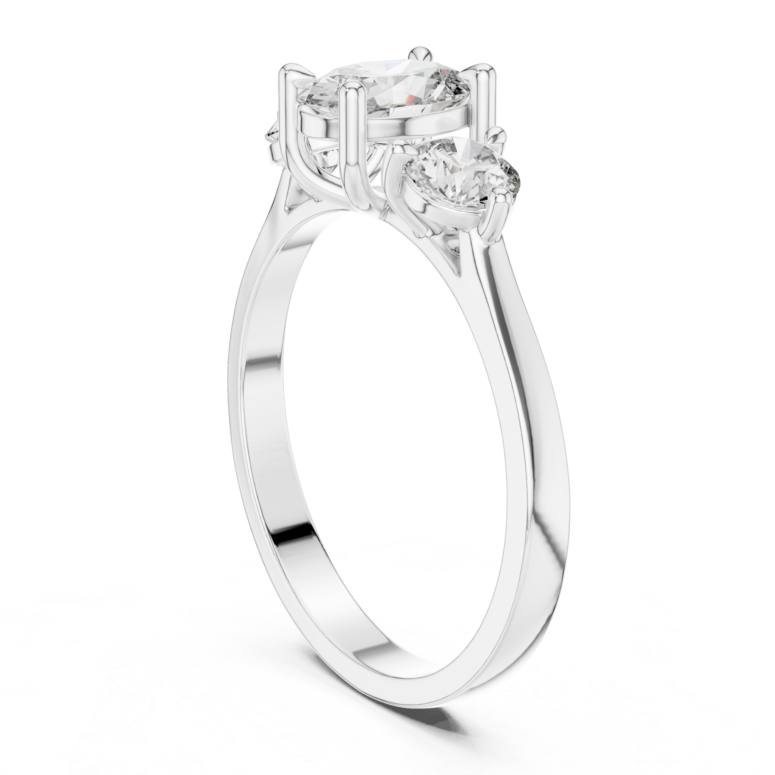 1.28 CT Oval Cut Diamond Three Stone Engagement Ring