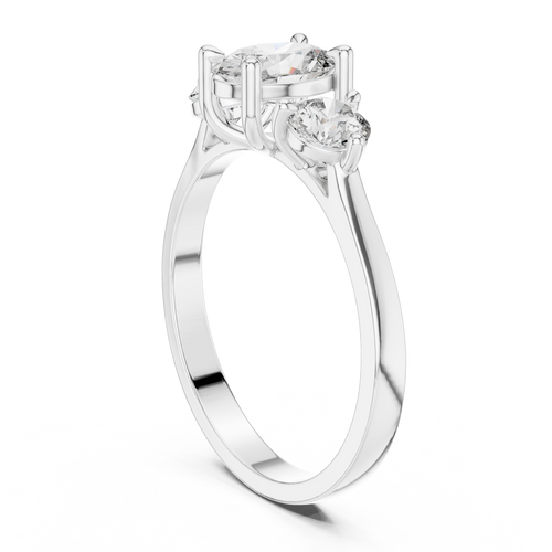 1.28 ct Oval Cut Diamond Three Stone Engagement Ring – view 2 of 12, lab grown diamond ring | Jewelix Atelier