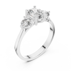 1.28 CT Oval Cut Diamond Three Stone Engagement Ring