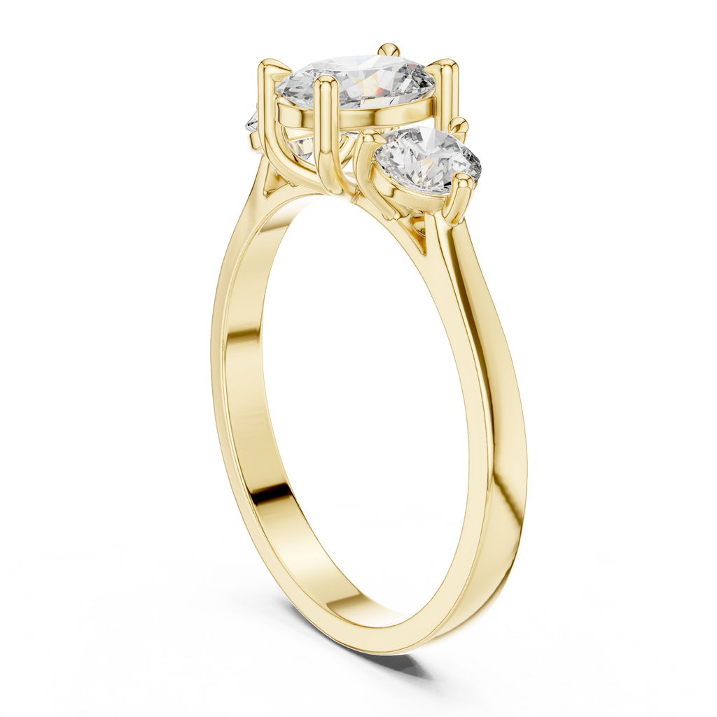 1.28 CT Oval Cut Diamond Three Stone Engagement Ring